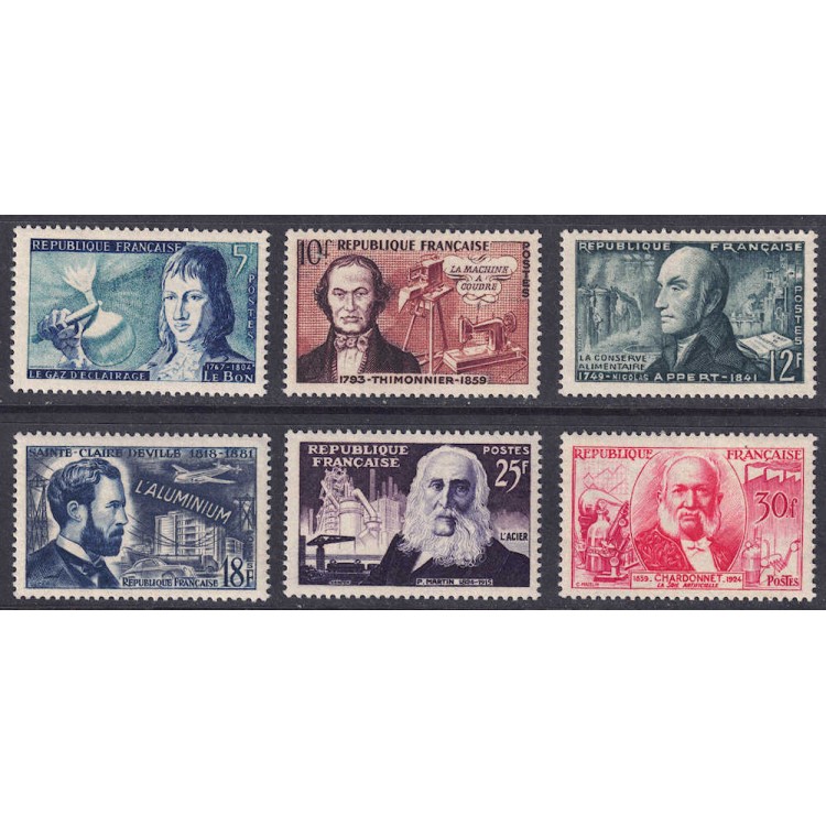 FRANCIA 1955 Inventori celebri 6v MNH**