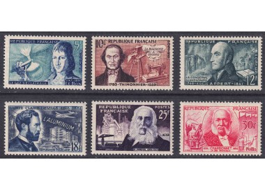 FRANCIA 1955 Inventori celebri 6v MNH**