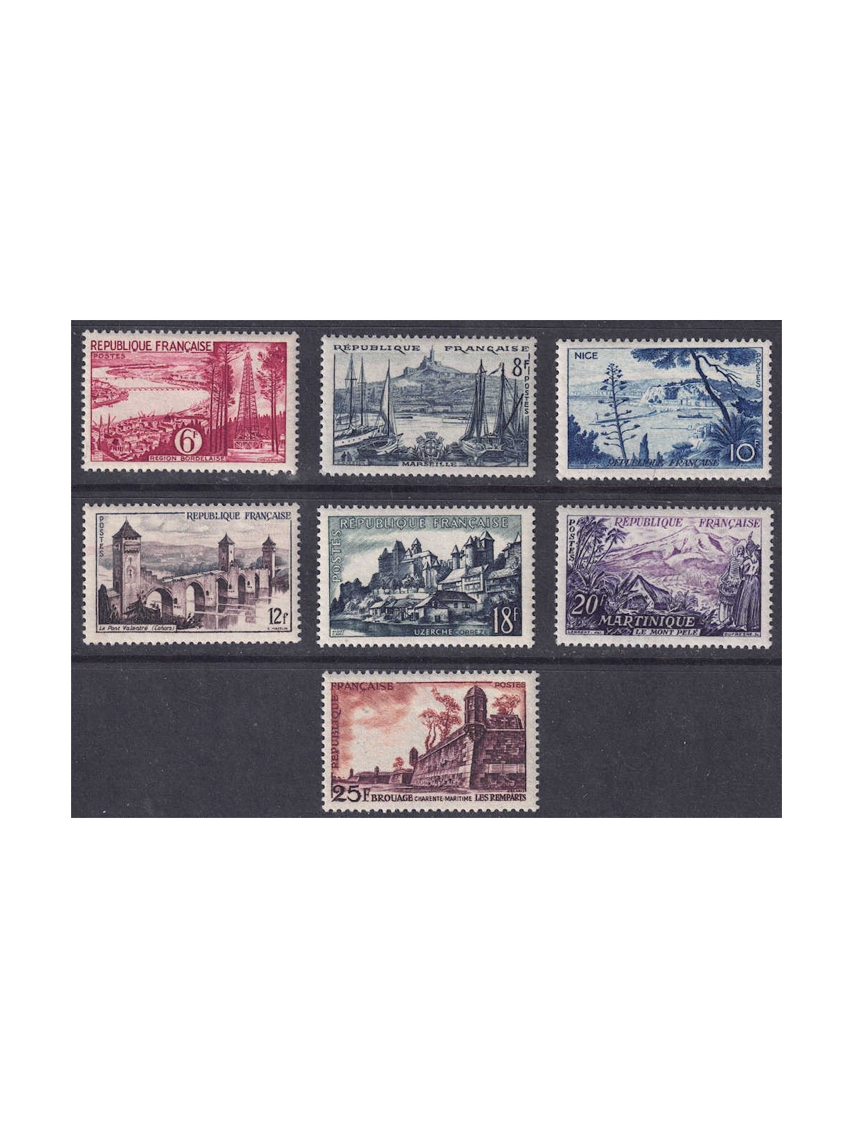 FRANCIA 1955 Serie turistica 7v MNH**