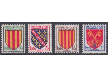 FRANCIA 1955 Stemmi di Province Francesi (9ª serie) 4v MNH**
