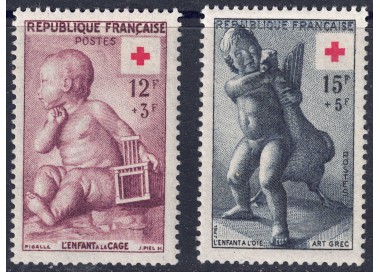 FRANCIA 1955 Pro Croce Rossa 2v MNH**