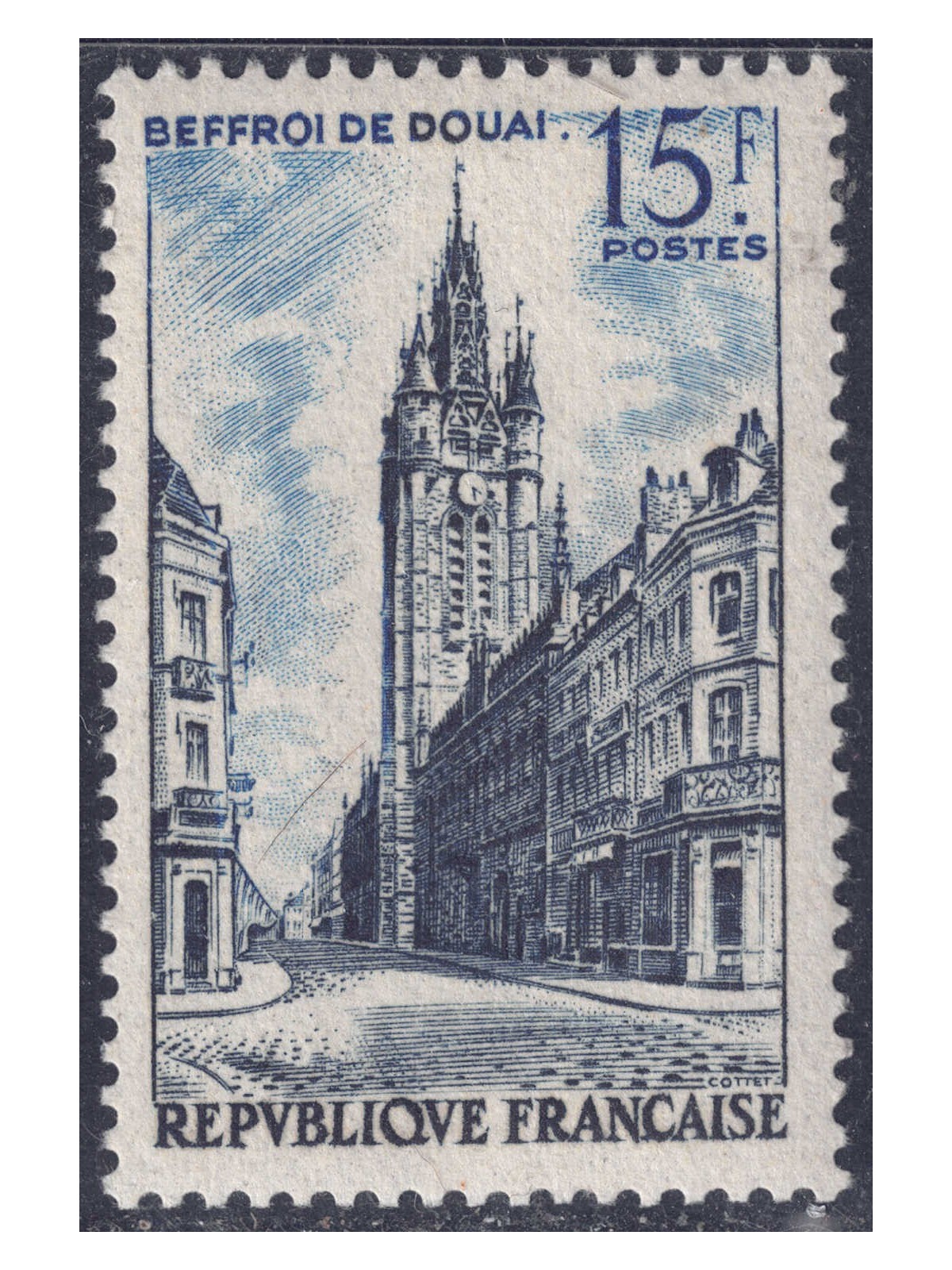 FRANCE 1956 Douai bell tower MNH**