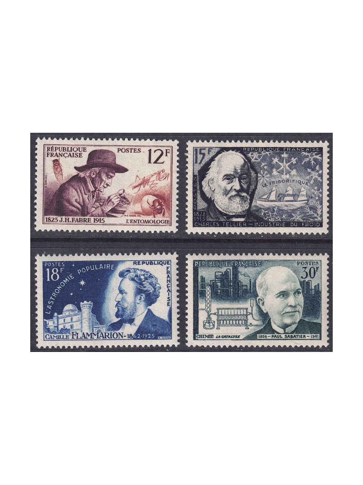 FRANCIA 1956 Inventori e ricercatori 4v MNH**