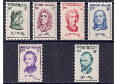FRANCIA 1956 Uomini illustri 6v MNH**