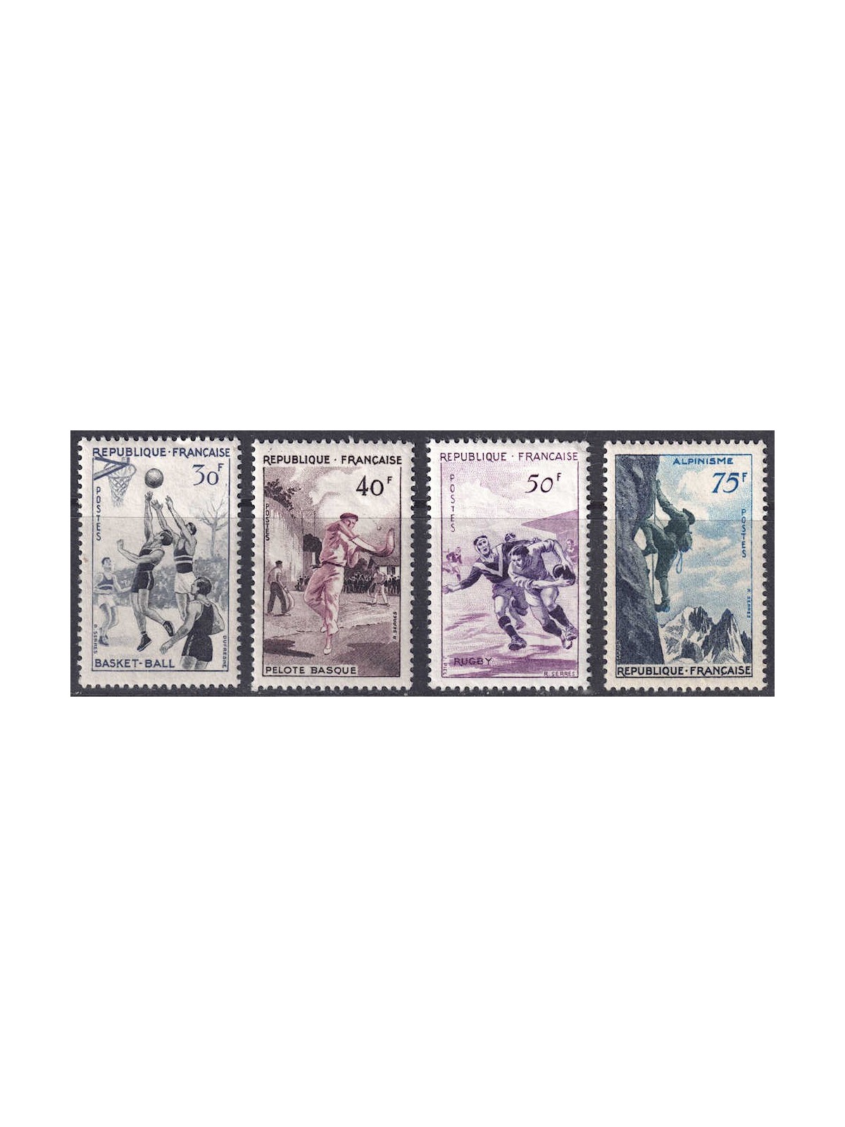 FRANCIA 1956 Soggetti sportivi 4v MNH**