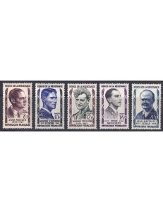 FRANCIA 1957 Eroi della Resistenza (1ª serie) 5v MNH**