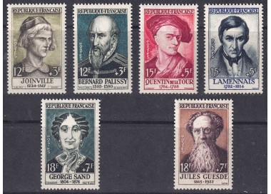 FRANCIA 1957 Celebrità dal XIII al XIX secolo 6v MNH**