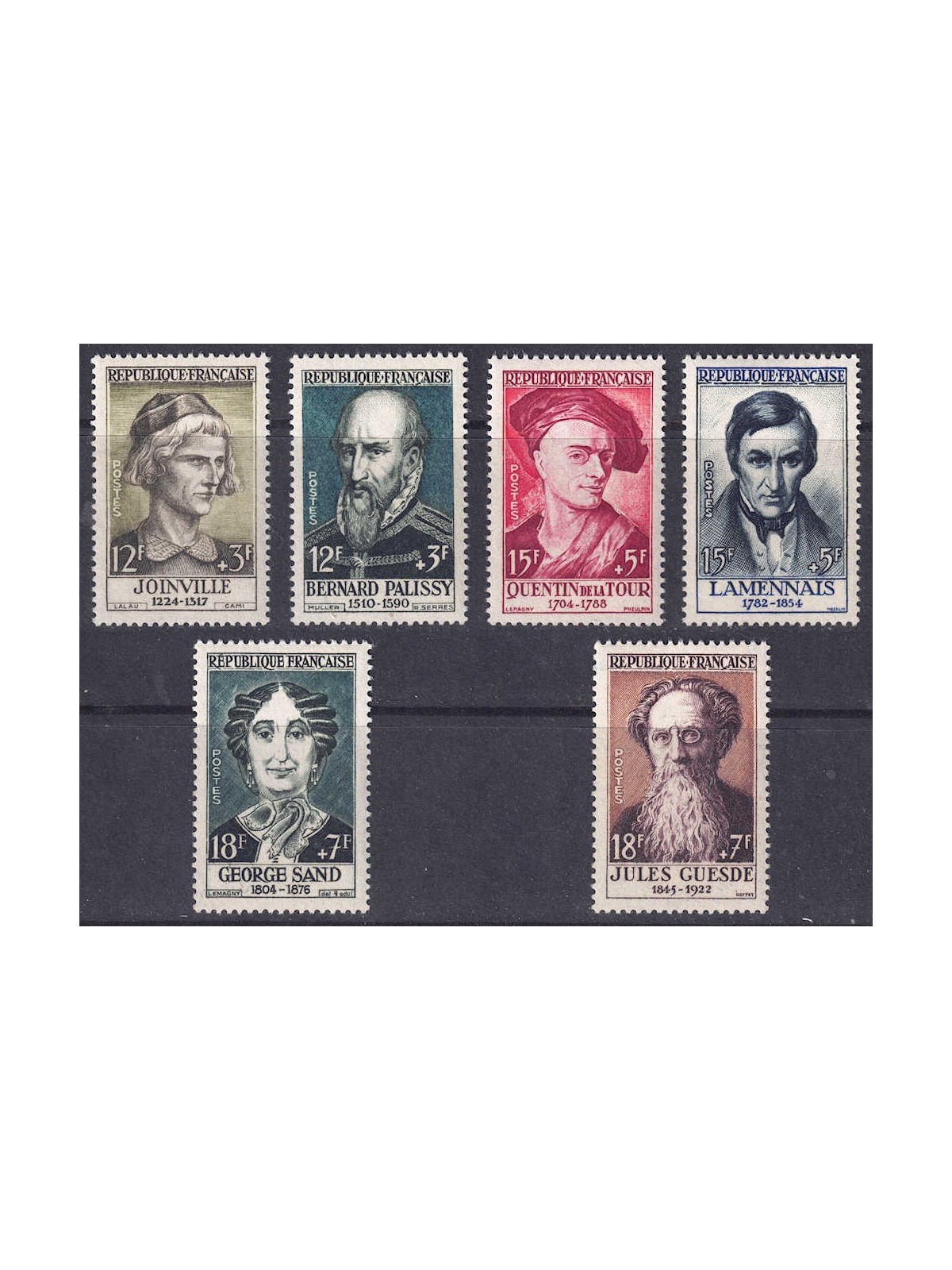 FRANCIA 1957 Celebrità dal XIII al XIX secolo 6v MNH**