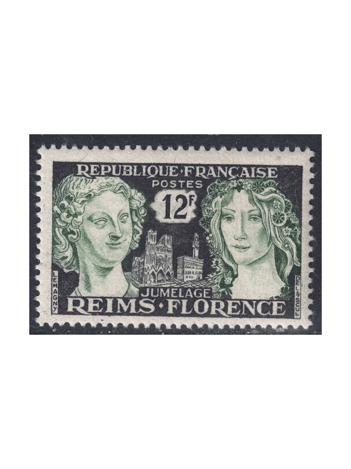 FRANCE 1956 Reims-Florence Twinning MNH**