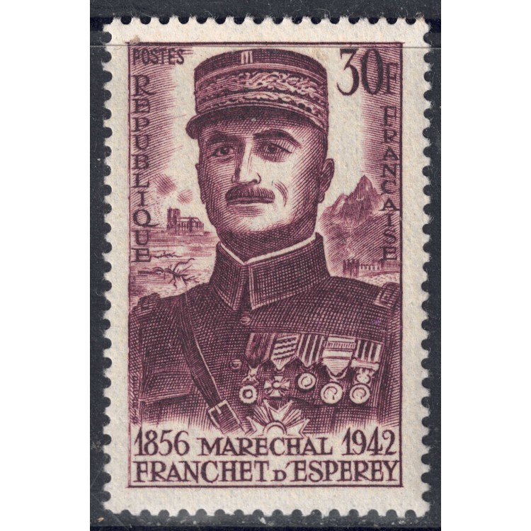 FRANCE 1956 Marshal Franchet d'Esperey MNH**