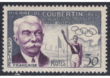 FRANCE 1956 Pierre de Coubertin MNH**