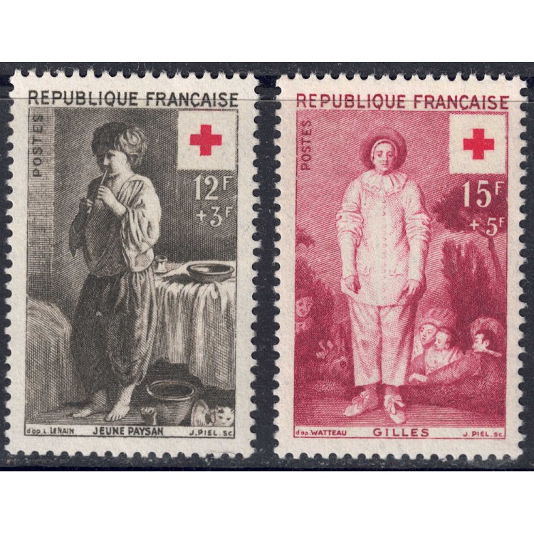 FRANCIA 1956 Pro Croce Rossa 2v MNH**