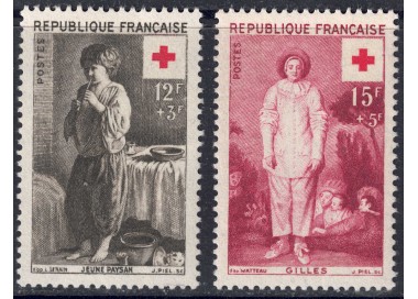 FRANCE 1956 Pro Red Cross 2v MNH**