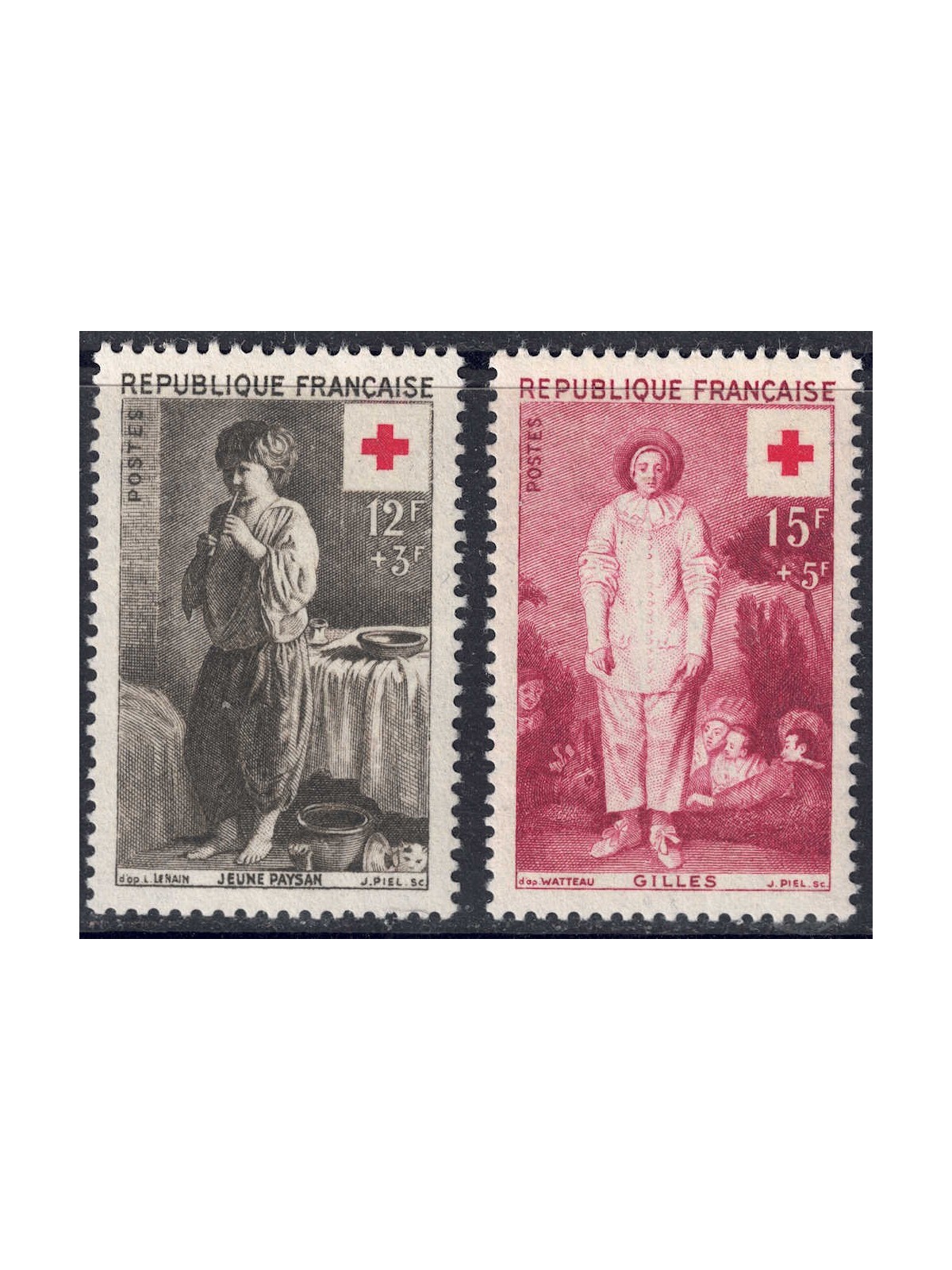 FRANCIA 1956 Pro Croce Rossa 2v MNH**