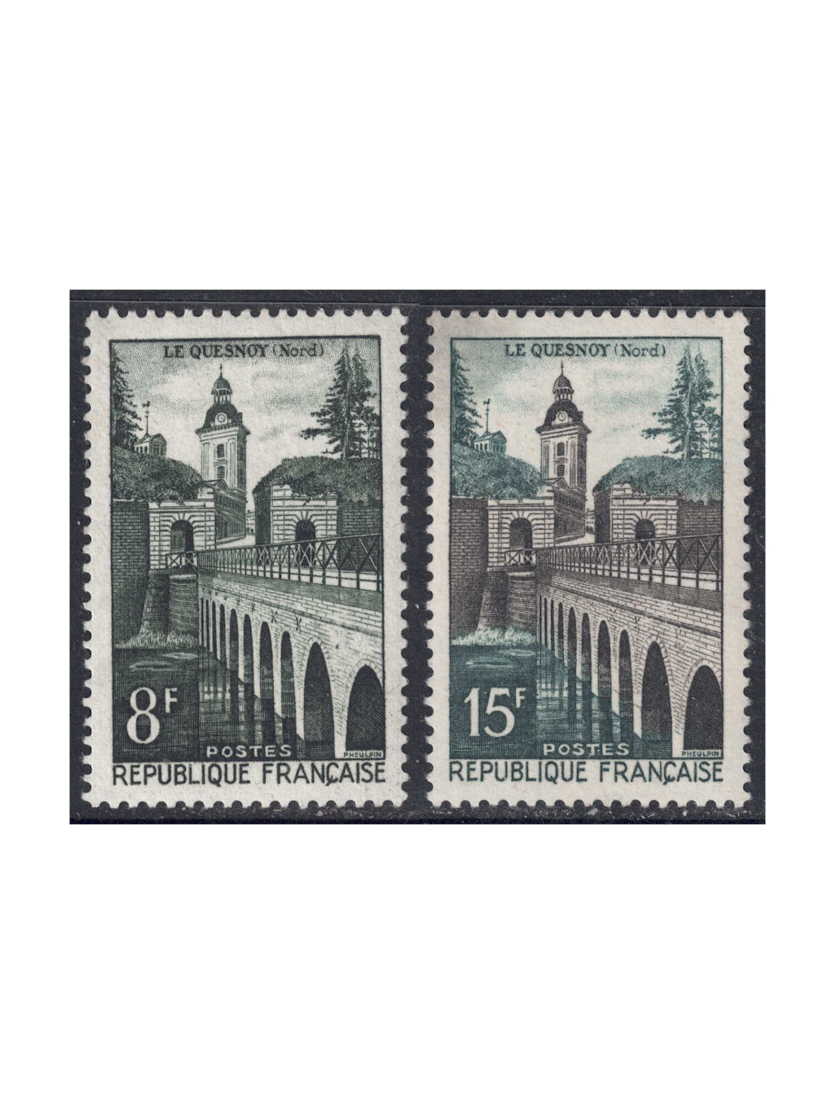 FRANCIA 1957 Ponte di Le Quesnoy 2v MNH**