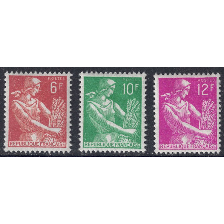 FRANCIA 1957-59 Mietitrice 3v MNH**