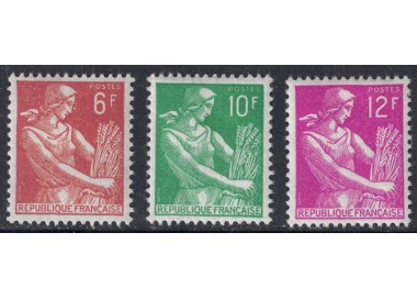 FRANCIA 1957-59 Mietitrice 3v MNH**