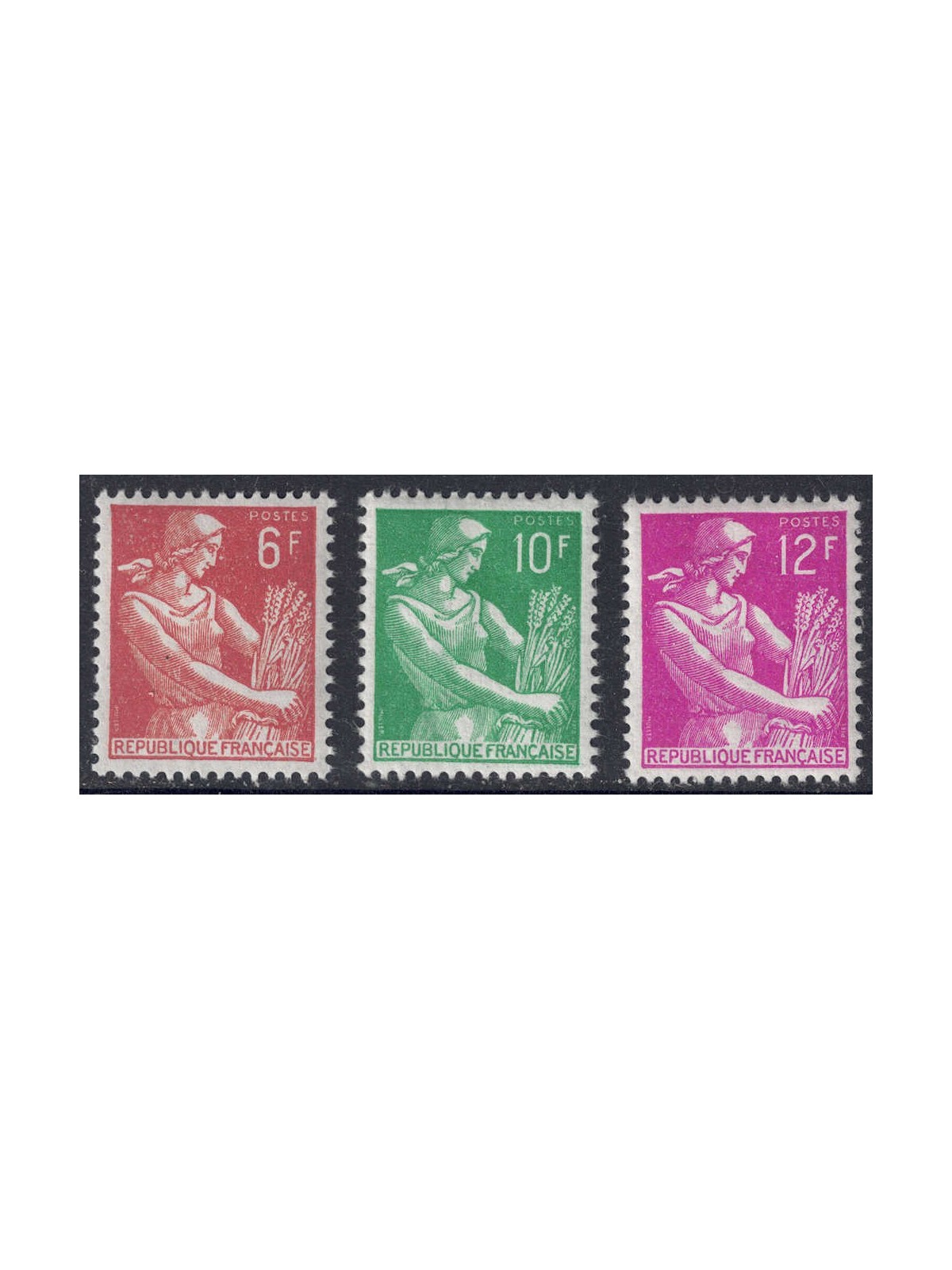 FRANCE 1957-59 Reaper 3v MNH**