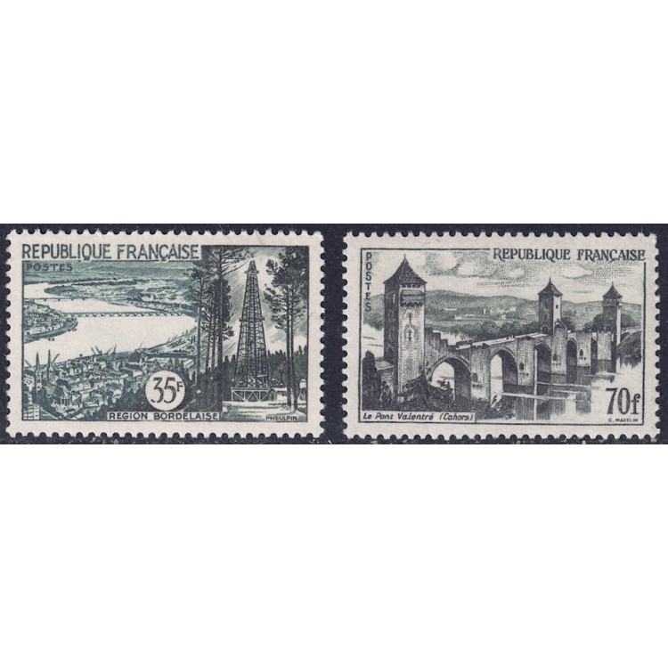 FRANCE 1957 Views 2v MNH**