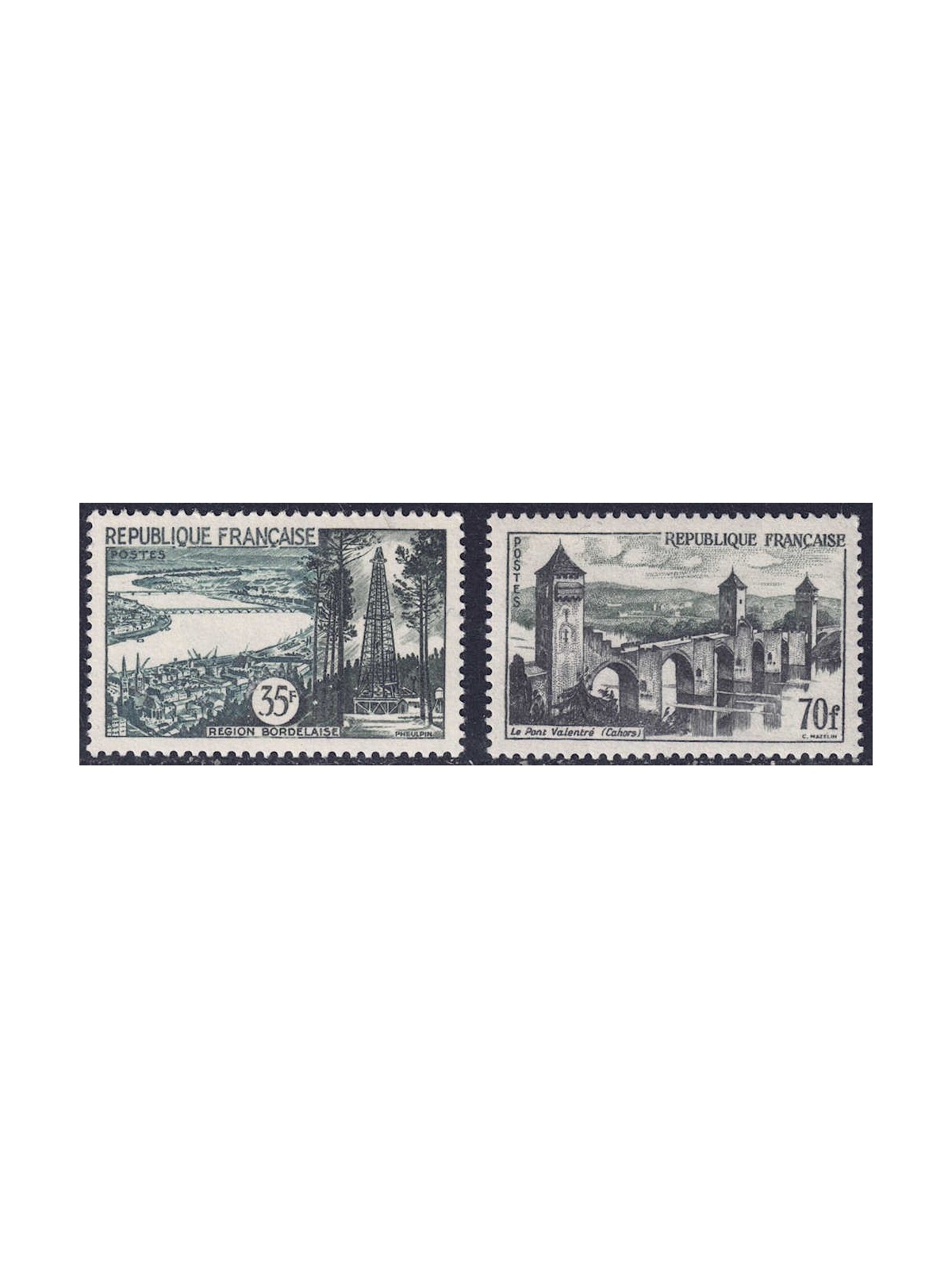 FRANCE 1957 Views 2v MNH**