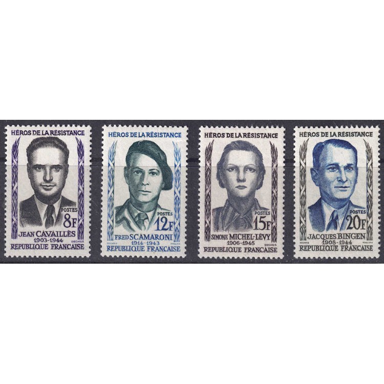 FRANCIA 1958 Eroi della Resistenza (2ª serie) 4v MNH**