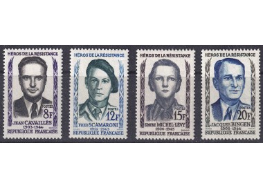 FRANCE 1958 Heroes of the Resistance (2nd series) 4v MNH**