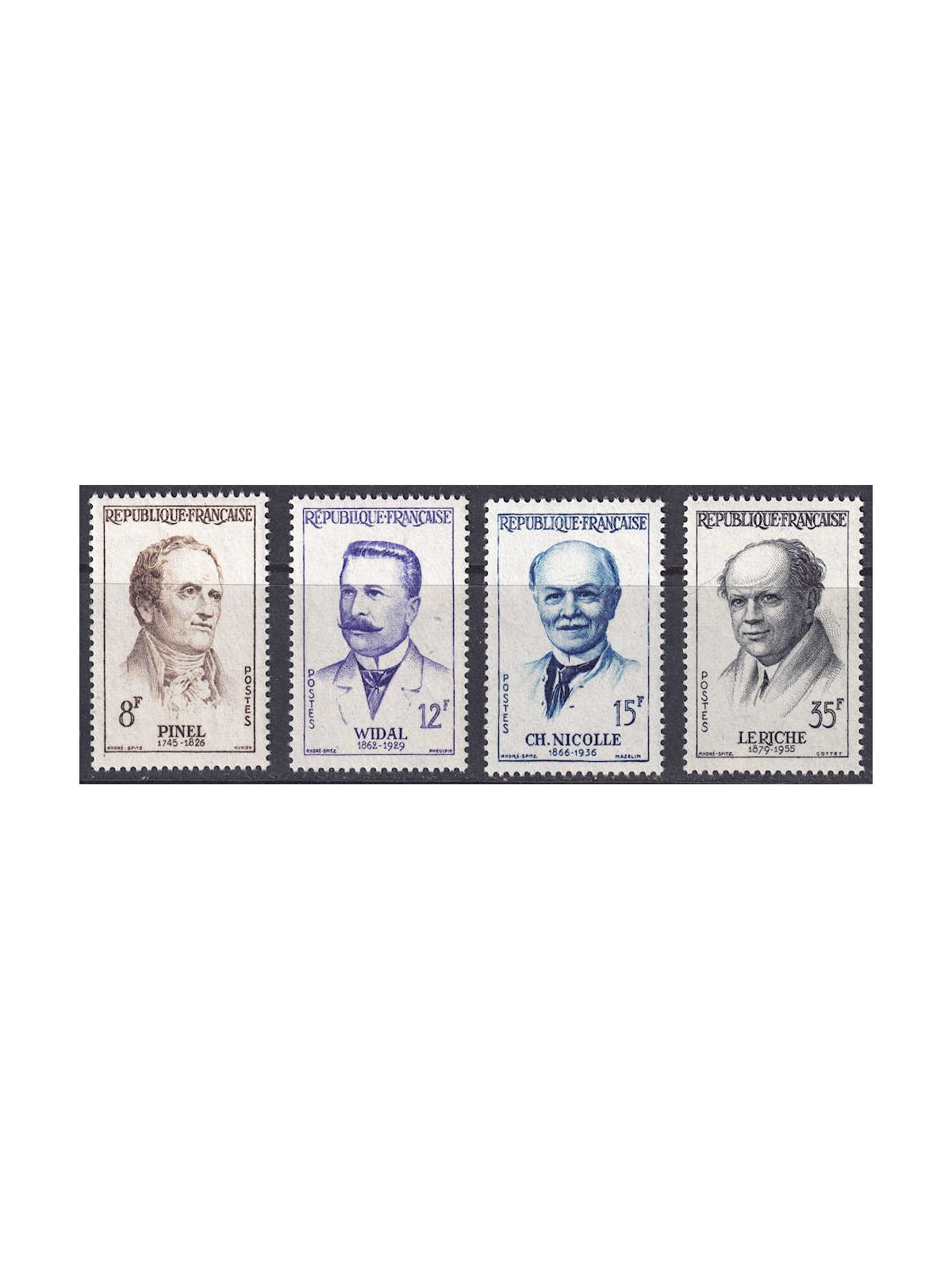 FRANCIA 1958 Grandi medici francesi 4v MNH**