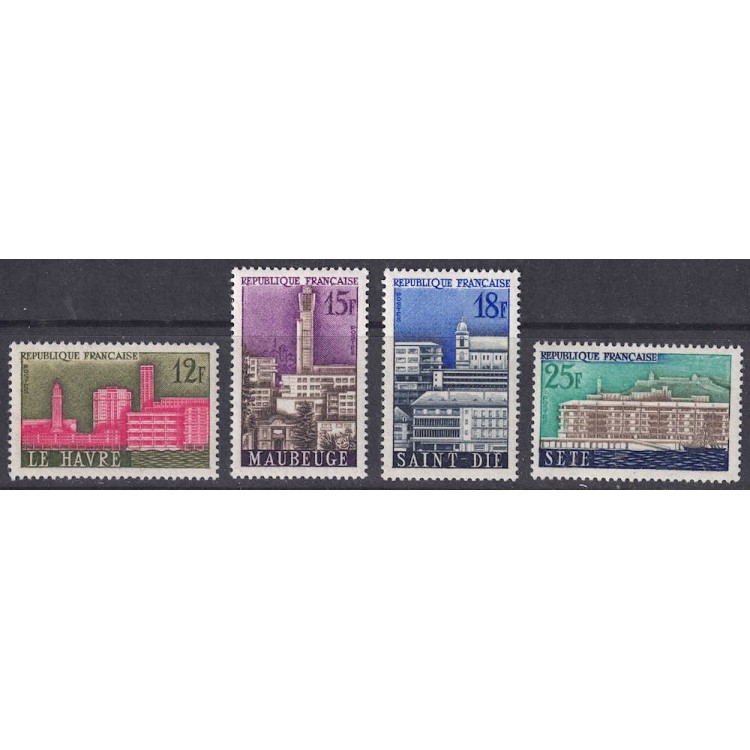 FRANCIA 1958 Città ricostruite 4v MNH**