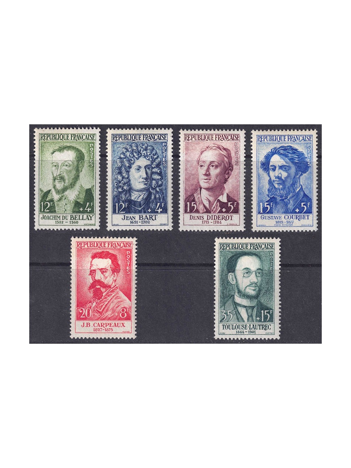 FRANCE 1958 Celebrities 6v MNH**