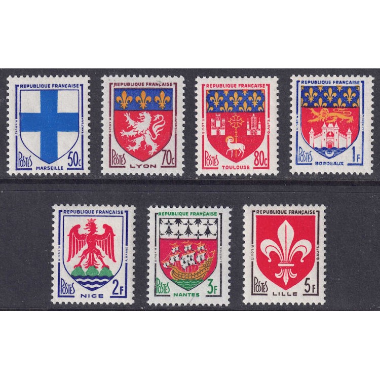 FRANCIA 1958 Stemmi di Città (3ª serie) 7v MNH**