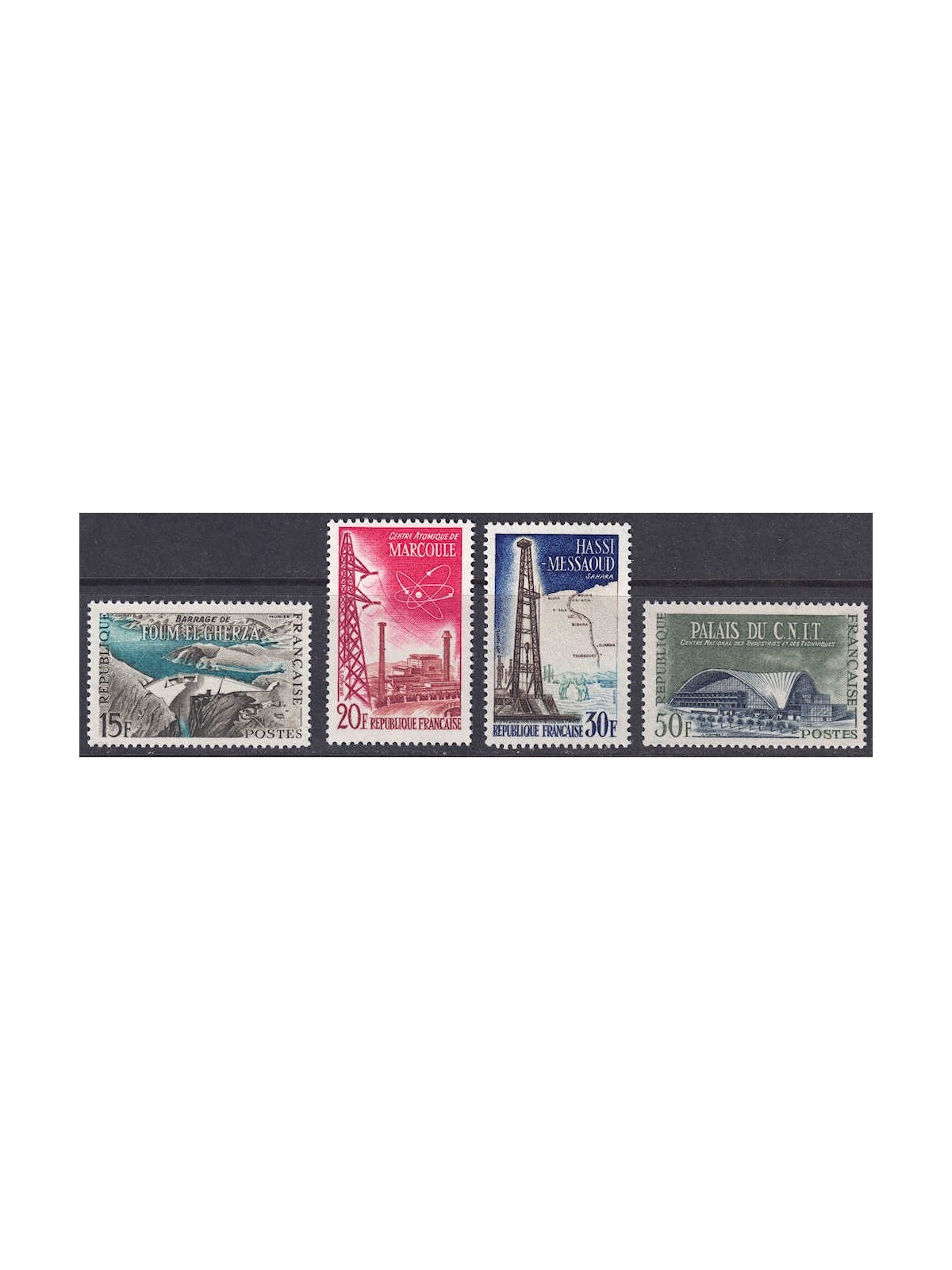 FRANCIA 1959 Realizzazioni tecniche (2ª serie) 3v MNH**