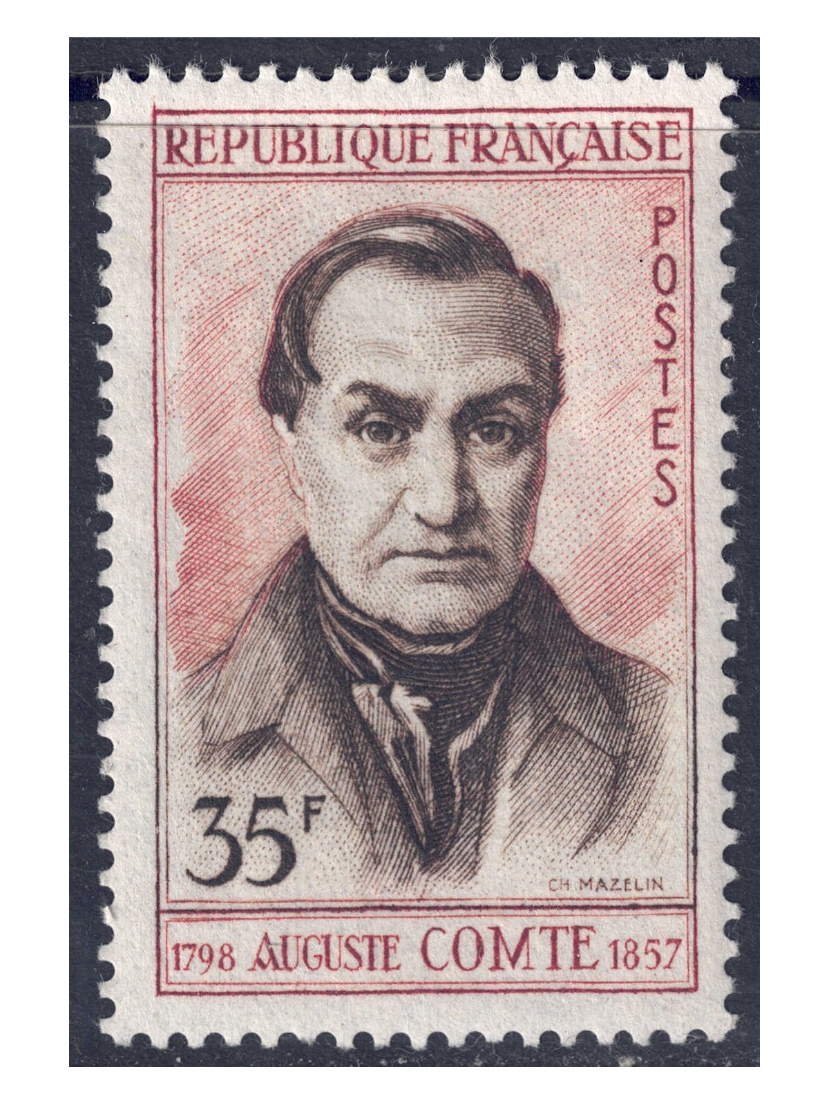 FRANCE 1957 Auguste Comte MNH**