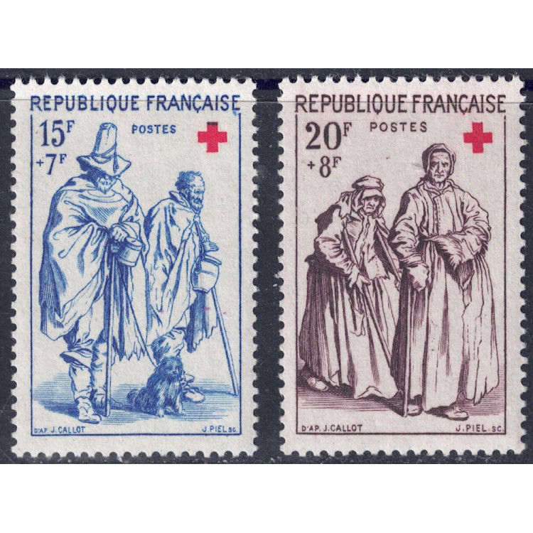 FRANCIA 1957 Pro Croce Rossa 2v MNH**