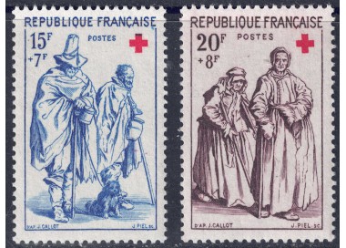 FRANCIA 1957 Pro Croce Rossa 2v MNH**