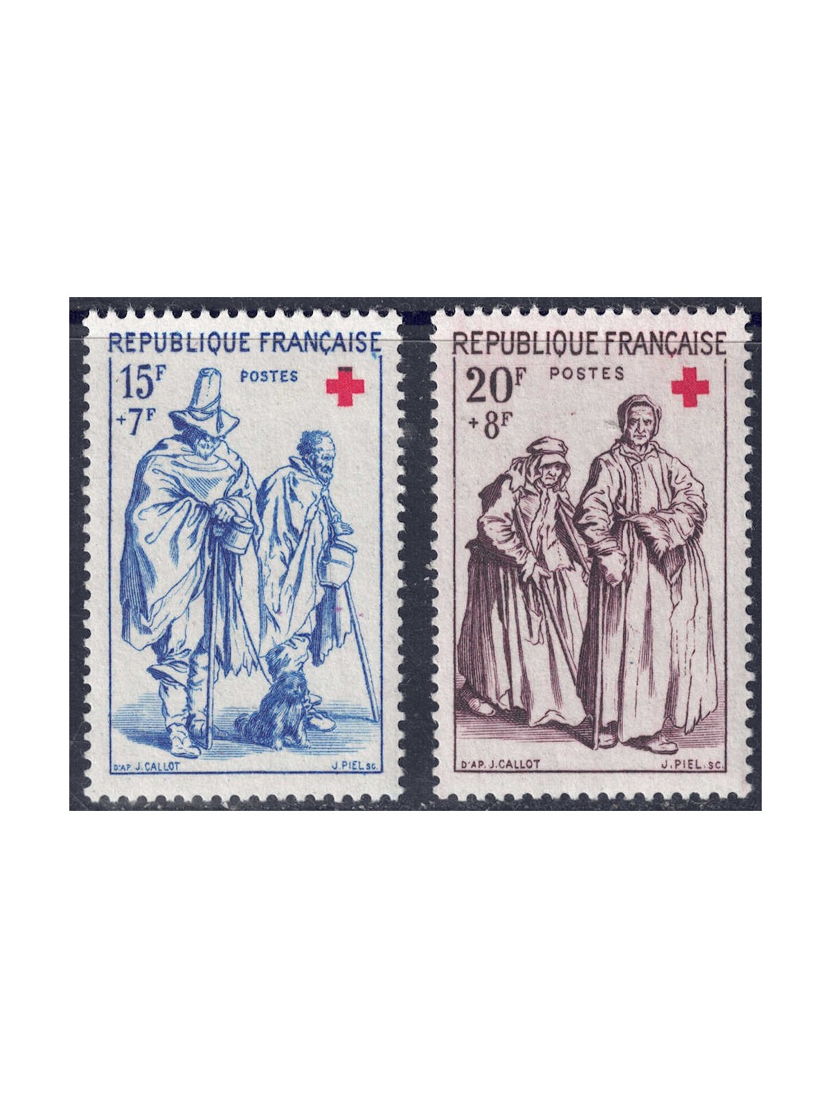 FRANCIA 1957 Pro Croce Rossa 2v MNH**