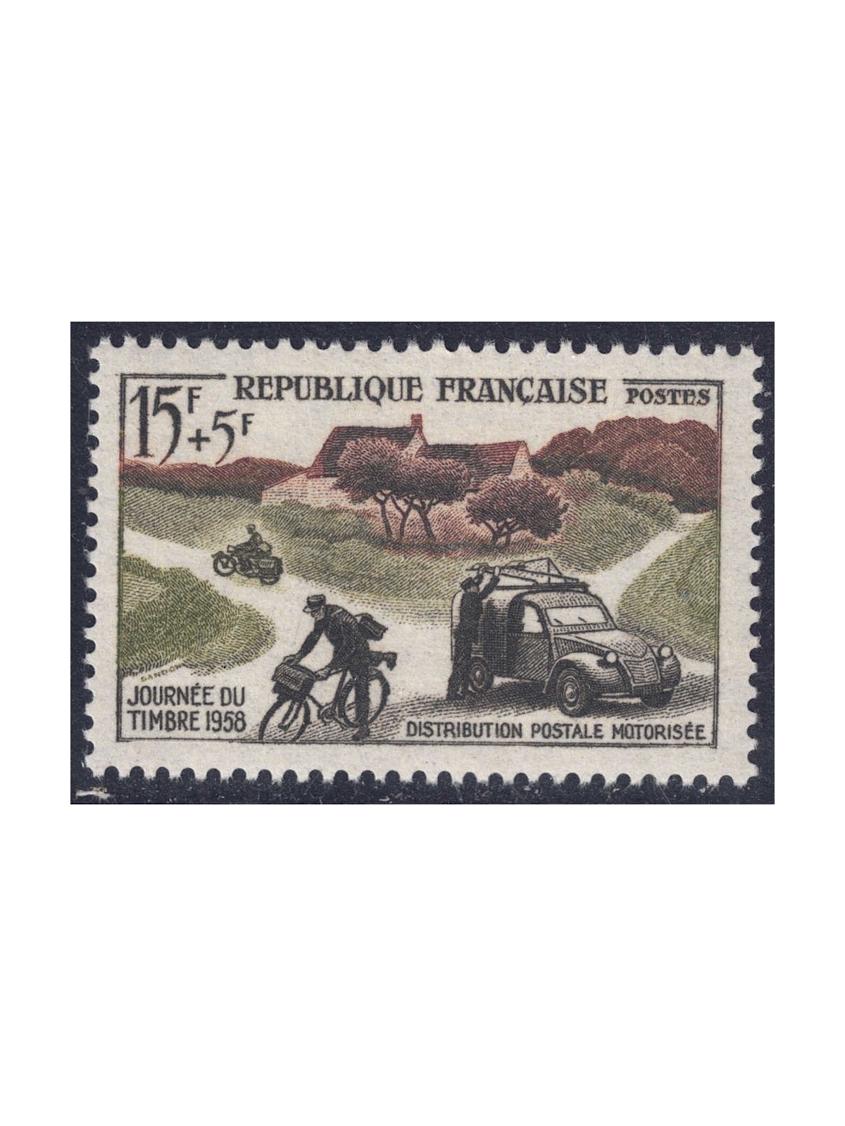 FRANCE 1958 Stamp Day MNH**