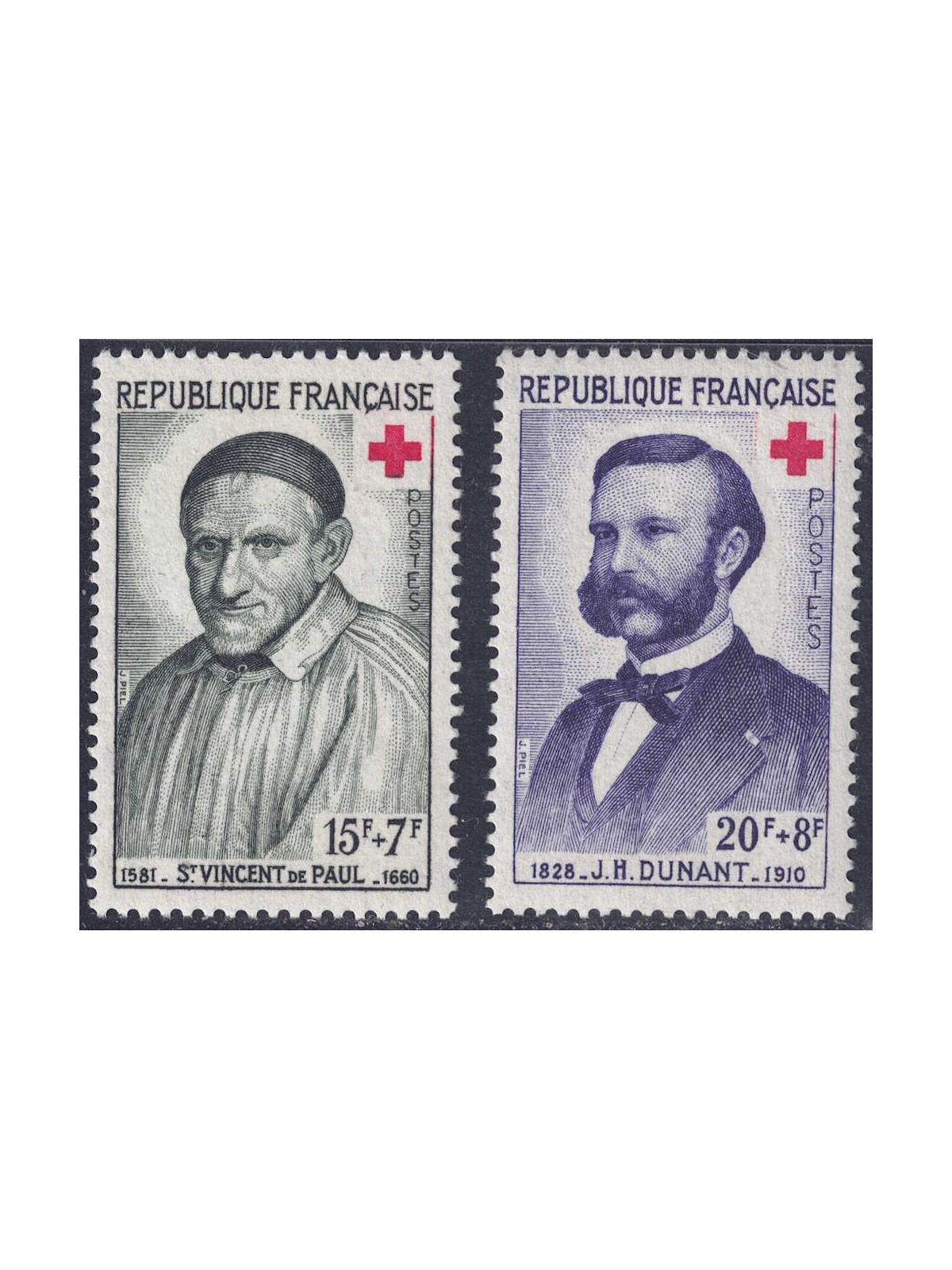 FRANCE 1958 Pro Red Cross 2v MNH**