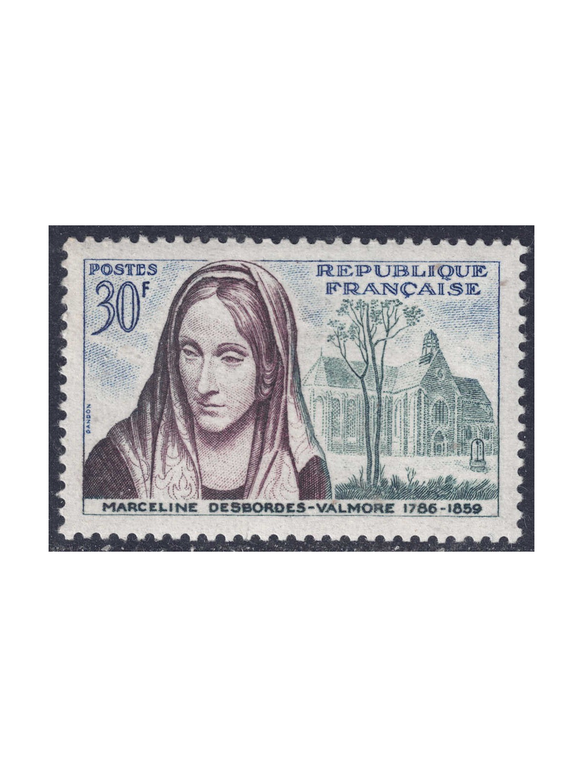 FRANCIA 1959 Marceline Desbordes-Valmore MNH**