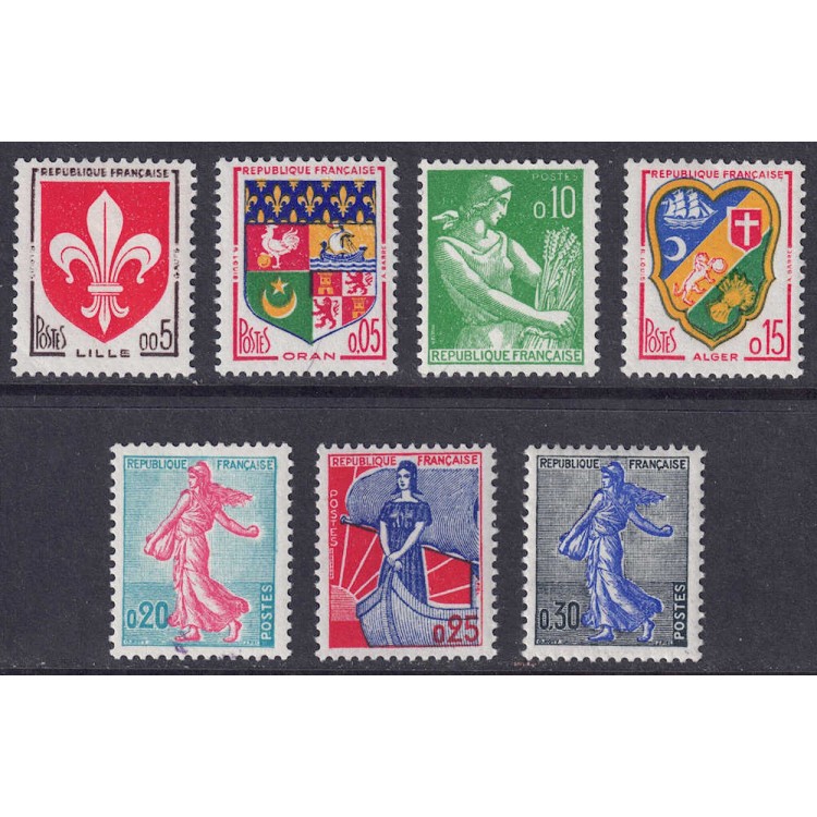 FRANCE 1960-61 Ordinary series 7v MNH**
