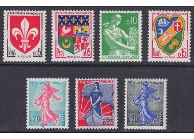 FRANCIA 1960-61 Serie ordinaria 7v MNH**