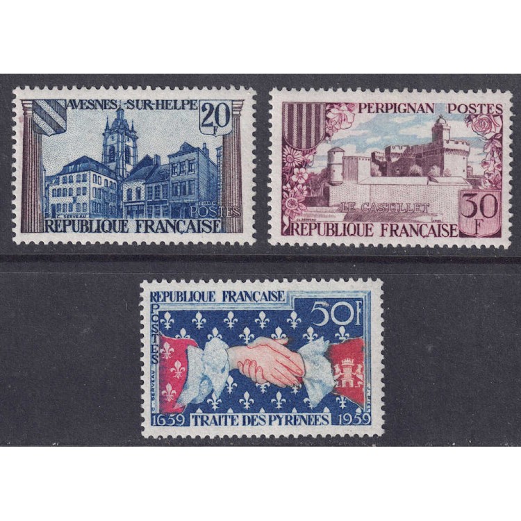 FRANCIA 1959 Trattato dei Pirenei 3v MNH**