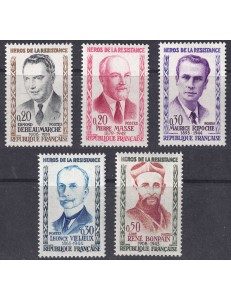 FRANCE 1960 Heroes of the Resistance (4th series) 5v MNH**