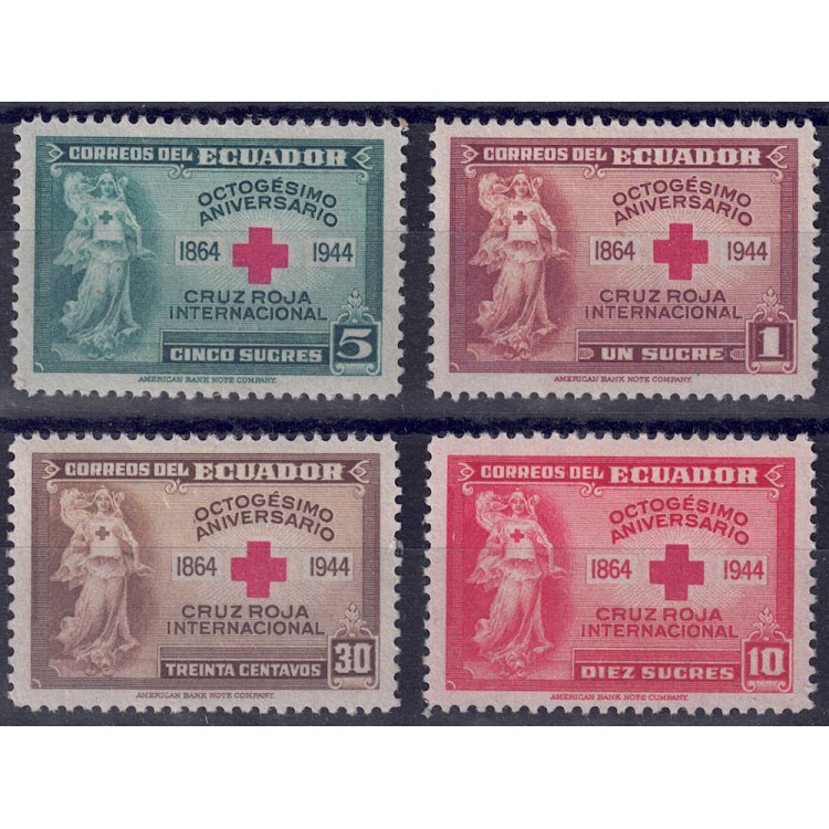 ECUADOR 1944 Croce Rossa 4v MH*