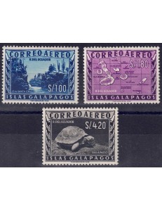 ECUADOR 1957 Isole Galapagos (posta aerea) 3v MH*