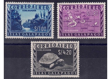 ECUADOR 1957 Galapagos Islands (airmail) 3v MH*