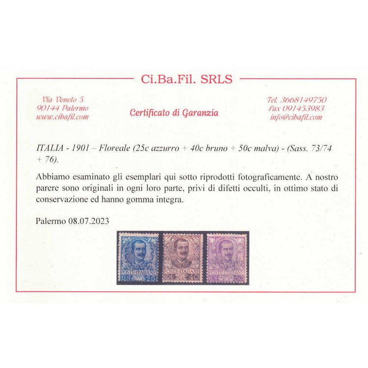 ITALIA REGNO 1901 Floreale 11v MNH** ©