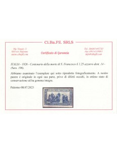ITALIA REGNO 1926 San Francesco 8v MNH** ©