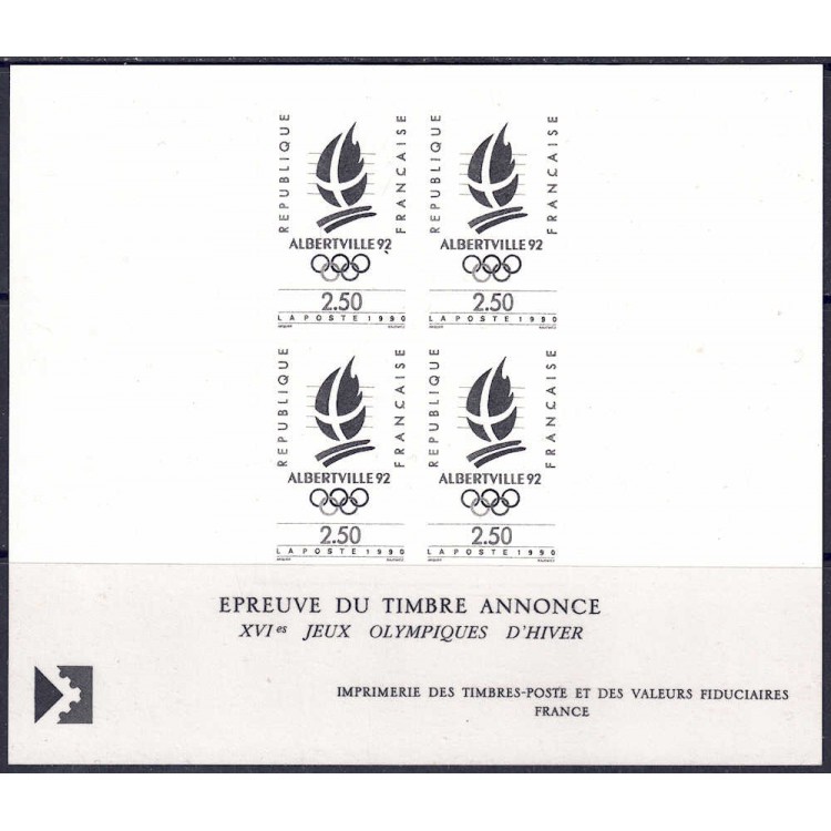 FRANCIA 1990 Albertville '92 (prova monocromatica)