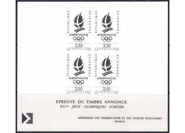 FRANCE 1990 Albertville '92 (monochrome proof)