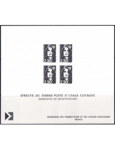 FRANCE 1989 Marianne of the Bicentenary (monochrome proof)